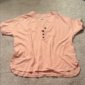 Madewell Pink Button-Up Top